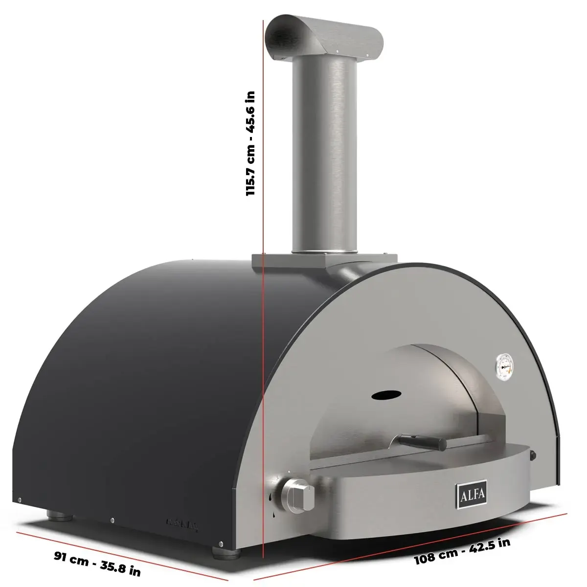 Alfa Forni Classico Hybrid Gas & Wood Fired Pizza Oven 4 Pizza 80 x 60 cm 5