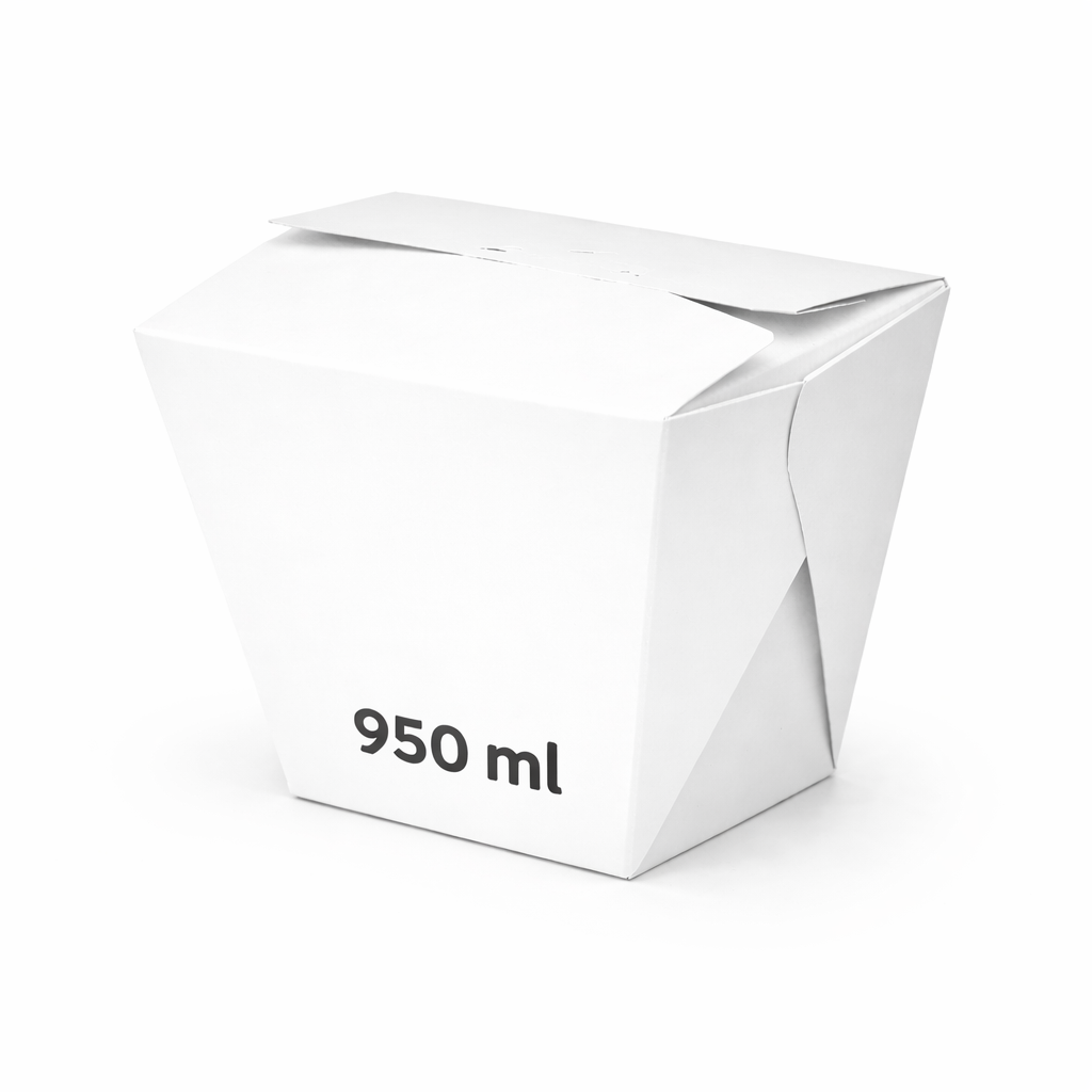 950ml White Noodle & Biriyani Box Virgin Kraft Paper