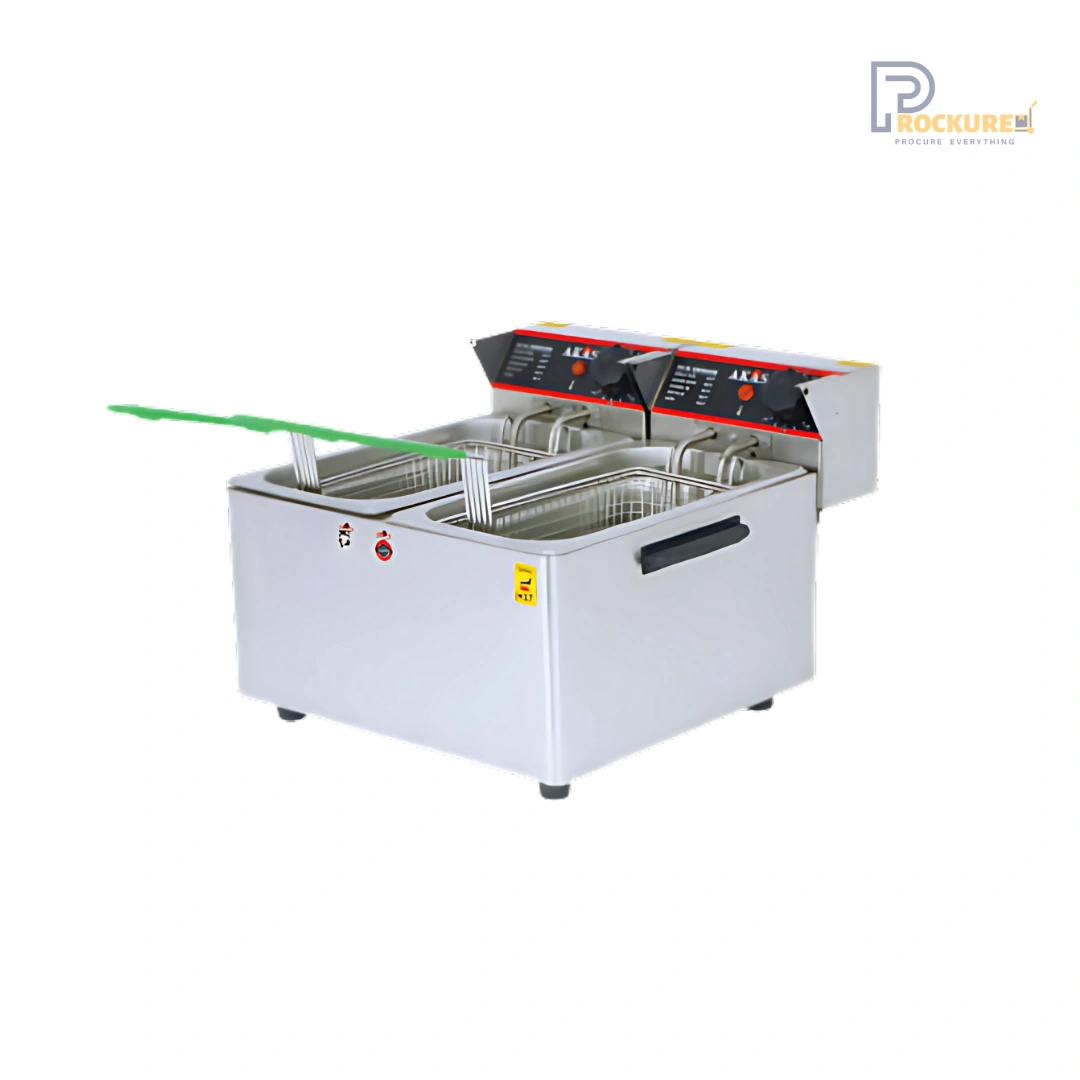 Akasa DF 5L DBL Dual-Tank 5L Electric Deep Fryer – 3600W, Heavy-Duty Stainless Steel