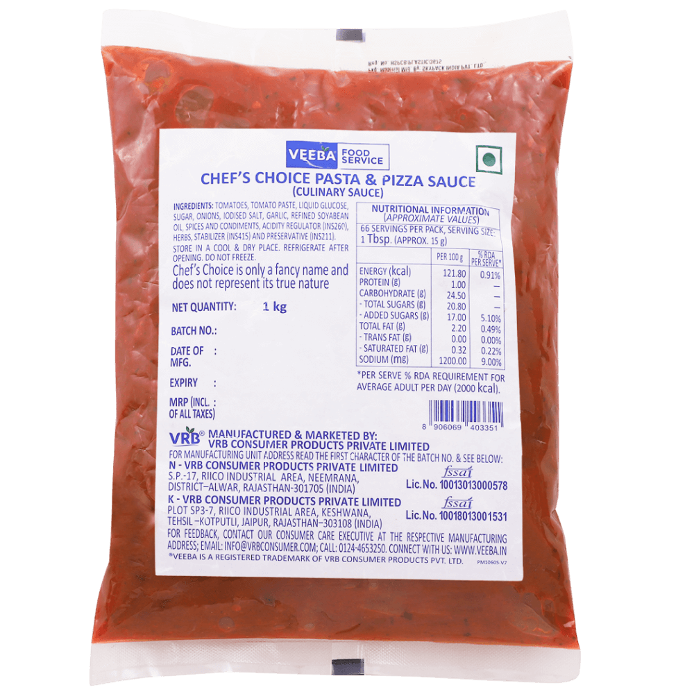 Veeba Pizza and Pasta Sauce 1 Kg Chef's Choice