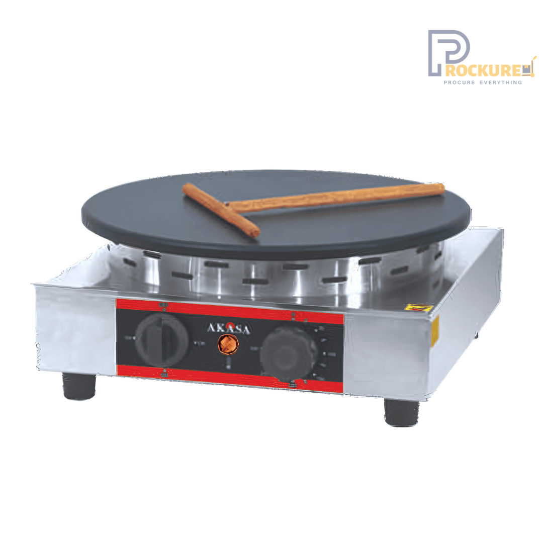 AKASA CM 12 Crepe Machine – 1500W, Electric, Up to 300°C, Stainless Steel