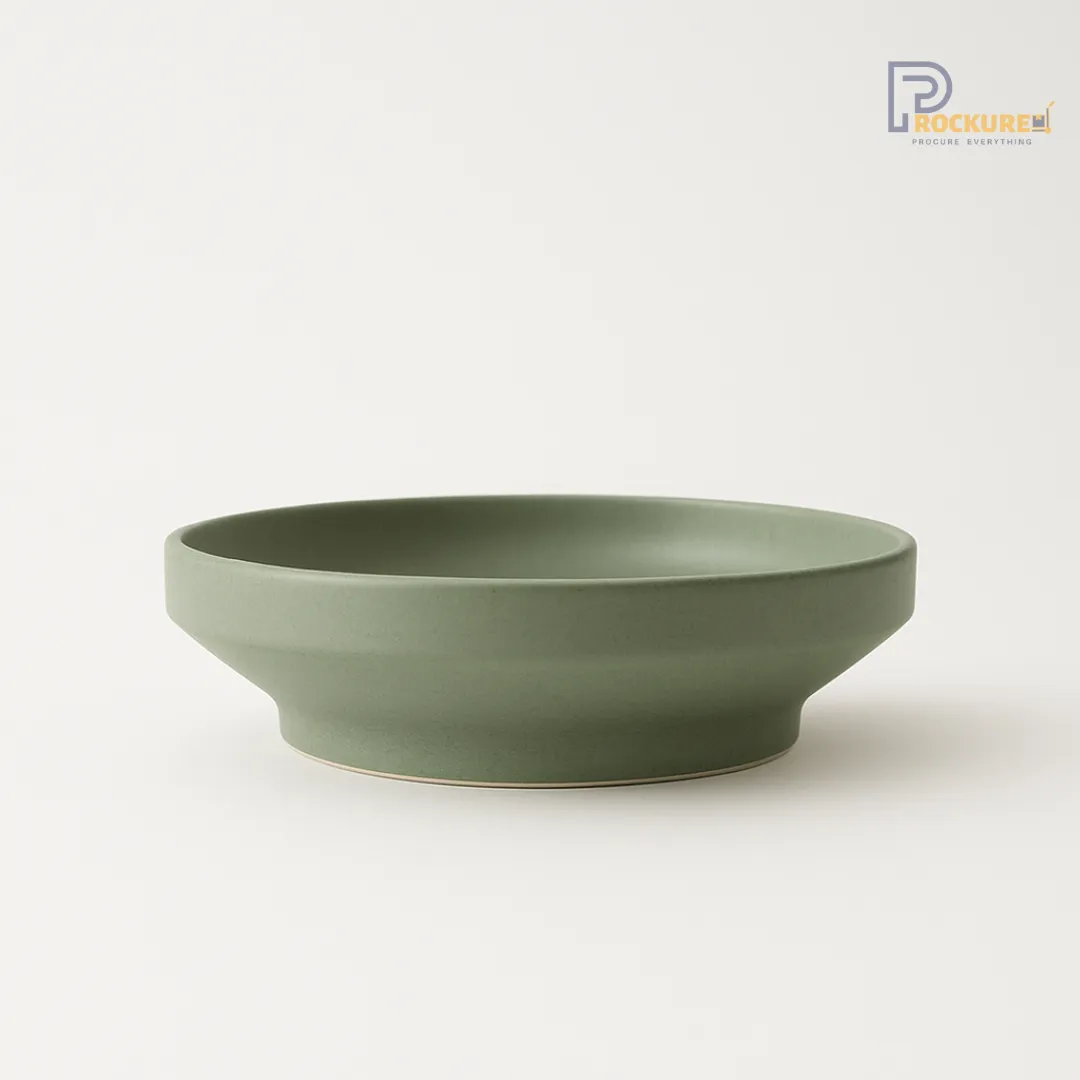 Modern Green Porcelain 20CM Deep Coupe Plate – (Set of 12) – Sanaai