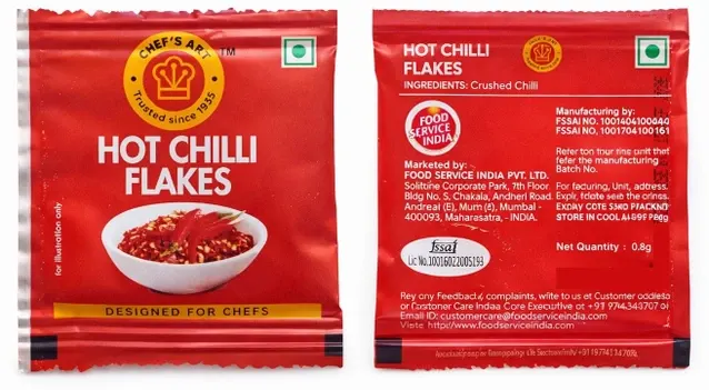 Chef's Art Hot Chilli Flakes 0.8 gm Sachets Pack of 300