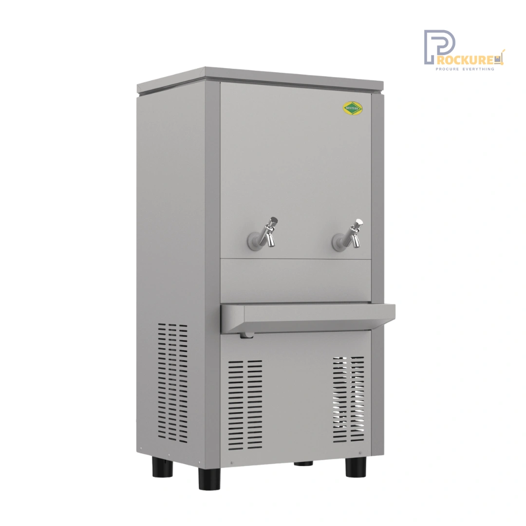 Western SWC80120 Water Cooler - 2 Tap, 120L Storage, 80 Ltr/Hr Cooling, SS 304 Finish