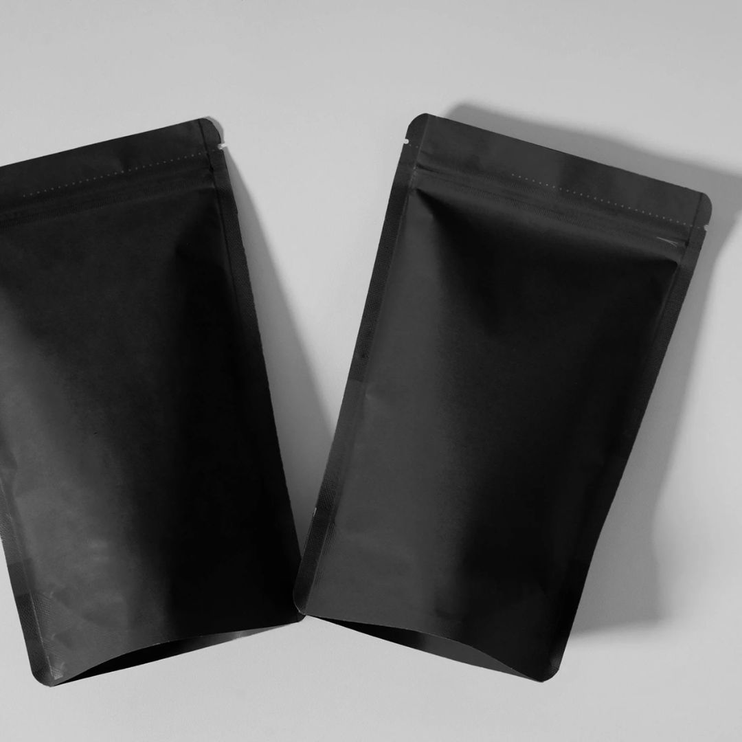 Black Stand Up Zipper Pouch with Window | 6 x 9 In | 250 -500g