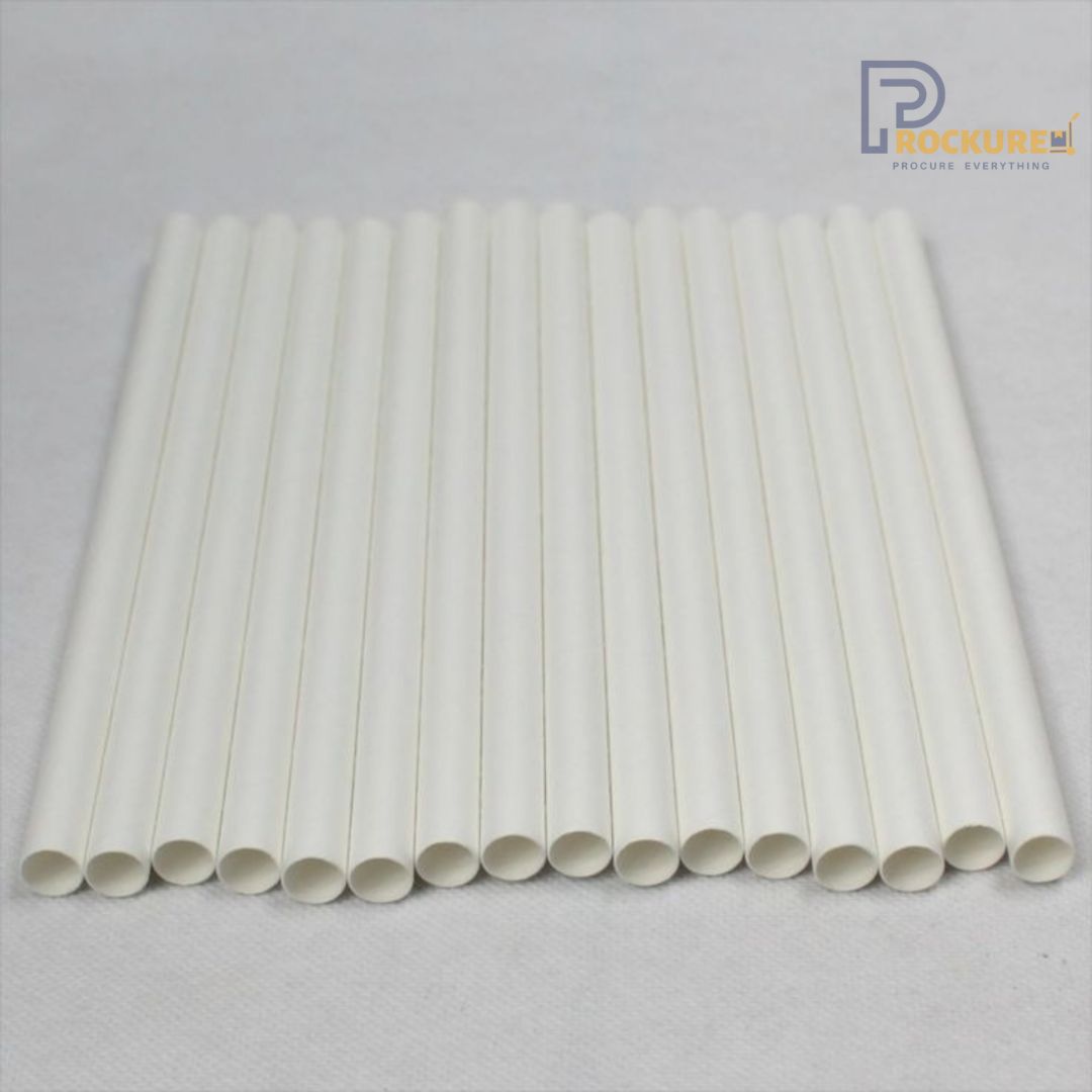 10mm White Paper Straws | 450 GSM