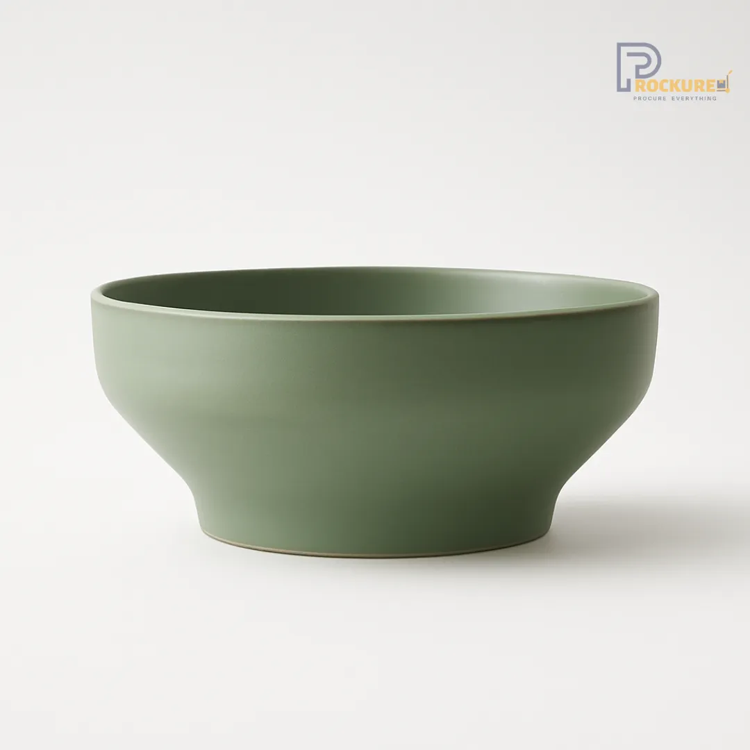 Modern Green Porcelain 18.2CM Service Bowl (850 ML) – (Set of 24) – Sanaai