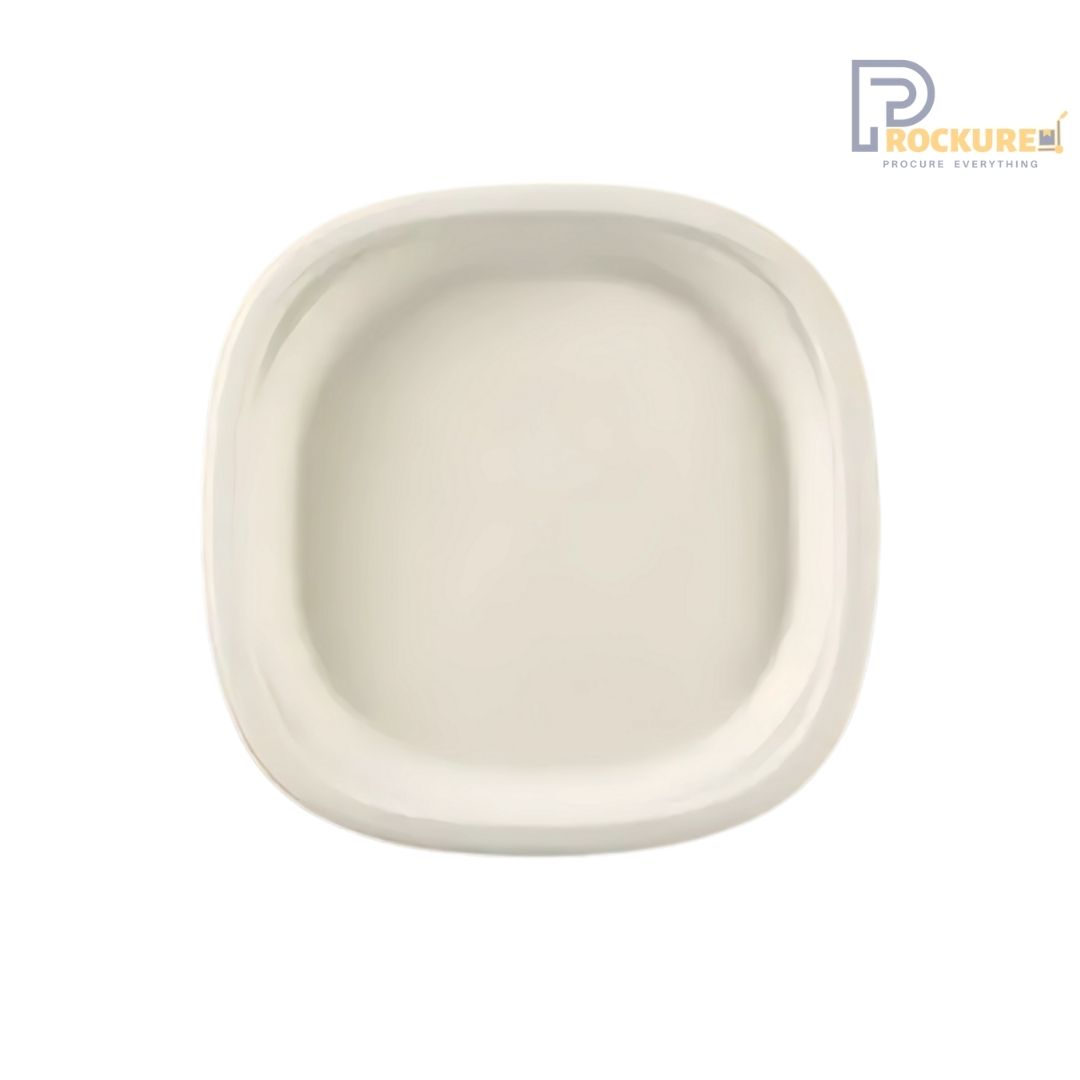 White Bagasse Square Plate 7 Inch | Biodegradable Plate