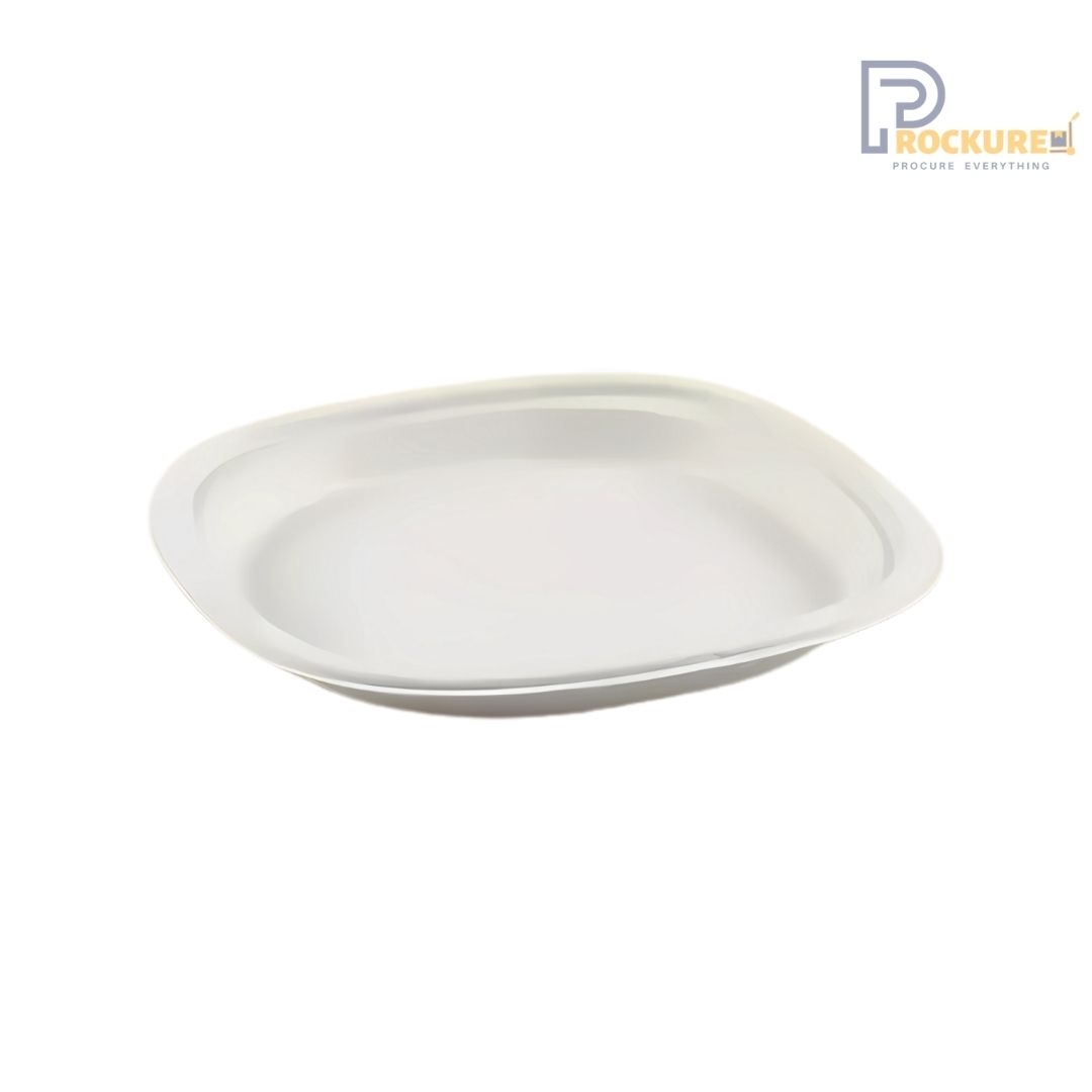 White Bagasse Square Plate 7 Inch | Biodegradable Plate