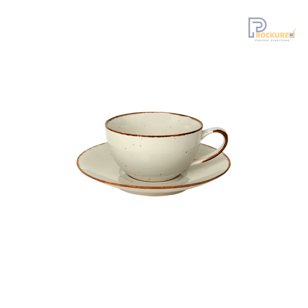 Sanaai Speckled Brown Expresso Saucer Porcelain Tableware - 48 Pc Carton