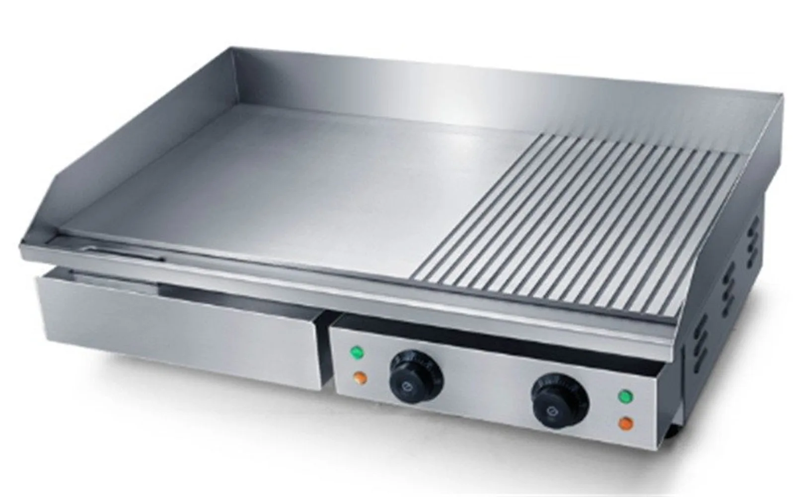 Prockured Basics Electric Half Grooved  Griddle  Plate 818B – 3kW, 550x450x235mm