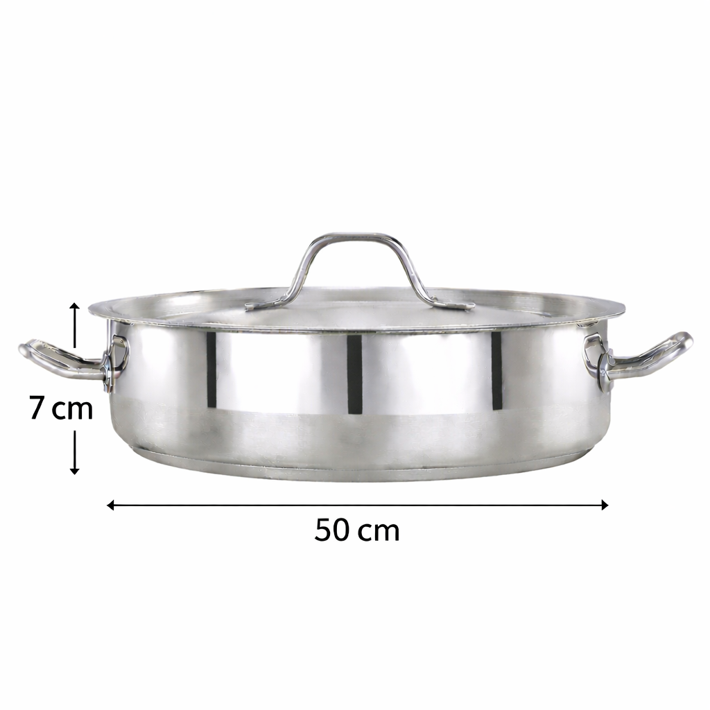 Pradeep Stainless Steel Shallow Cookpot 20 Litre