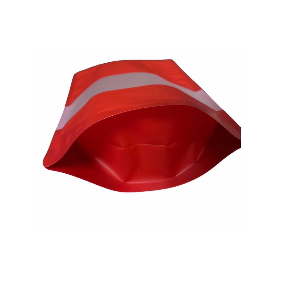 Red Stand Up Zipper Pouch with Window | Variable Sizes 7