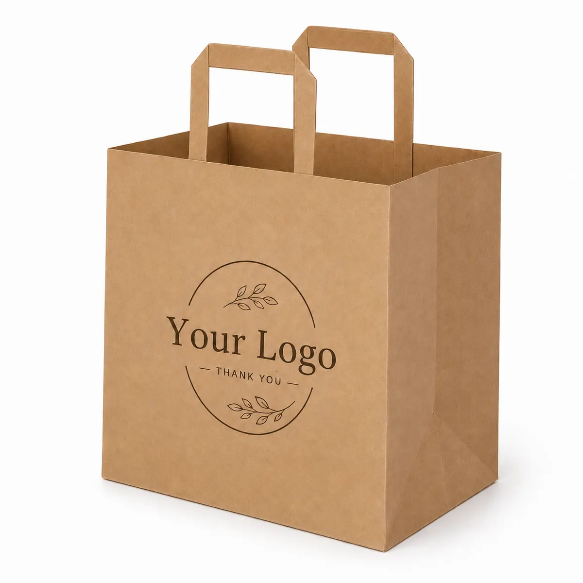 Customized Paper Bag With Handle, 100 GSM, Single Color/Multicolor Printing (Multiple Sizes)