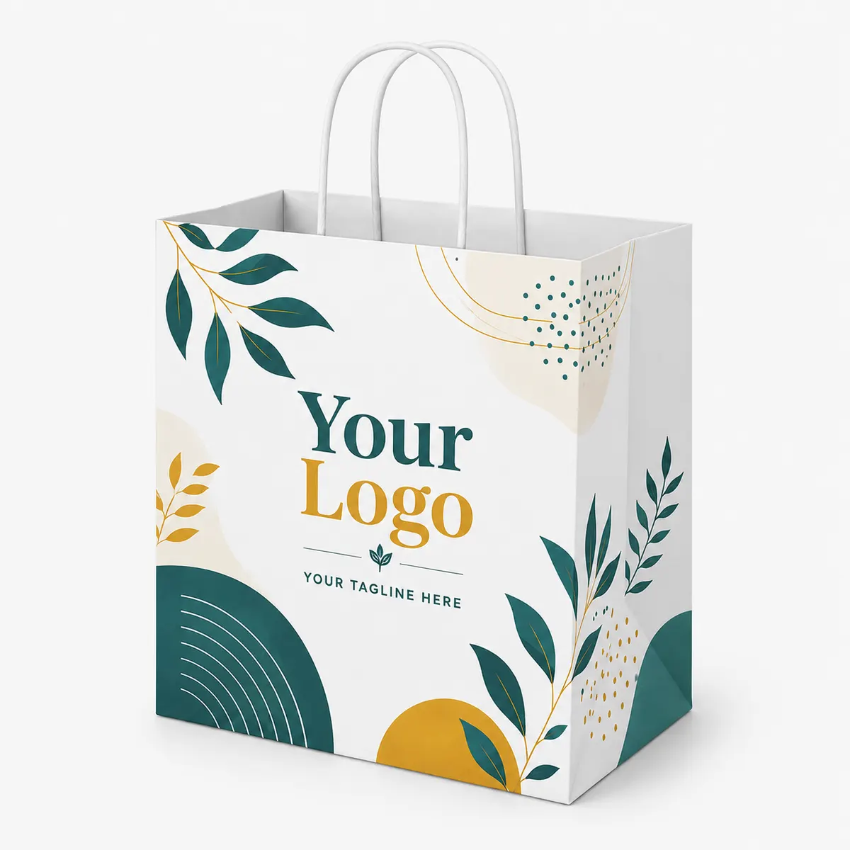 Customized Paper Bag With Handle, 100 GSM, Single Color/Multicolor Printing (Multiple Sizes)
