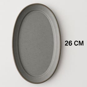 Sanaai Urban Grey Oval Platter Small - 24 Pc Carton for Fine Dining Service
