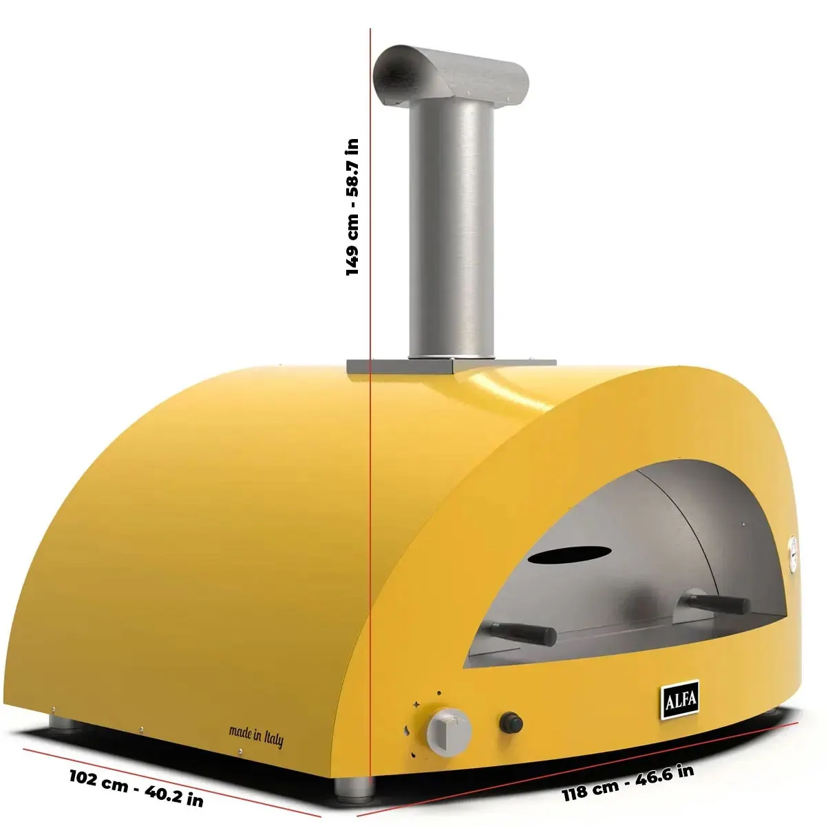 Alfa Forni Moderno Hybrid Gas & Wood Fired Pizza Oven 5 Pizza 85 x 70 cm 3