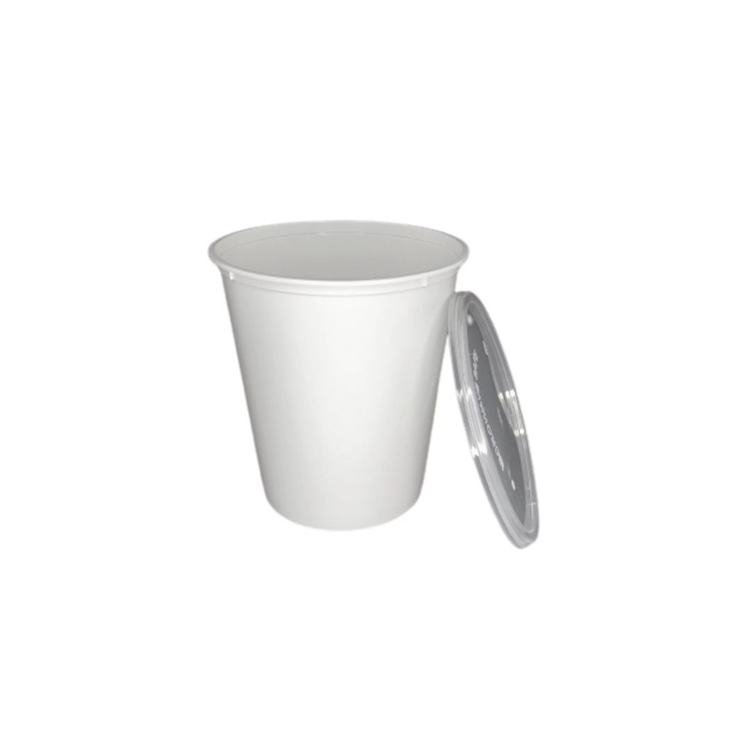 Damati Round Plastic Container with Lid | 1000 ml (34 Oz)