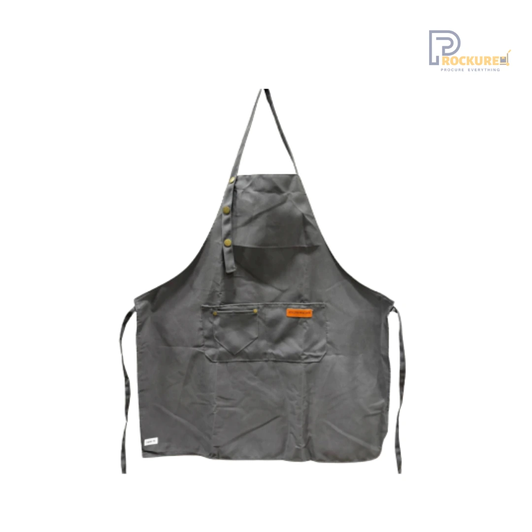 Kitchen Apron 1600-7 | Heavy-Duty Work Apron – Black, Blue, Cream & Grey