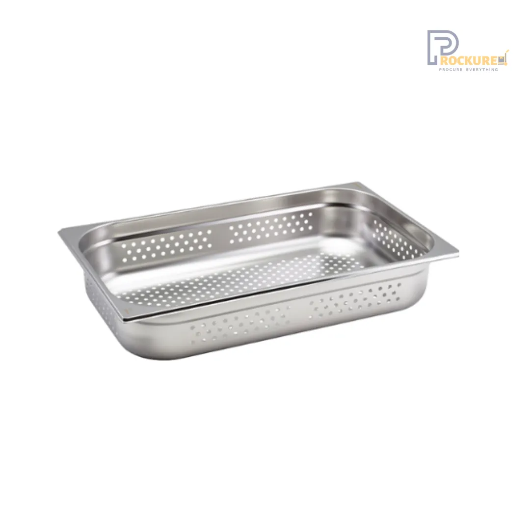 Stainless Steel 202 Perforated GN Pan 1/1 – 100mm Deep | 12.5L