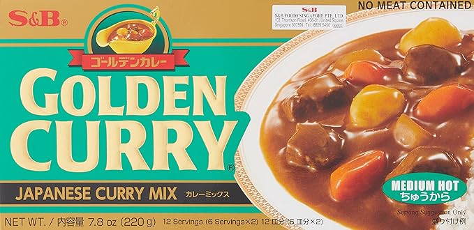 S&B Golden Curry Sauce Mix — Medium Hot, 220 g