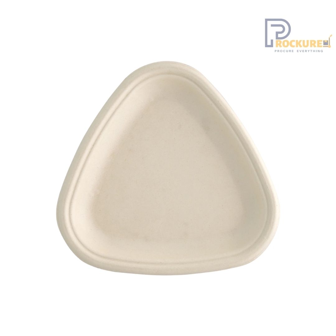 Triangle Brown Bagasse Classy Plate 6 Inch | Biodegradable Plate