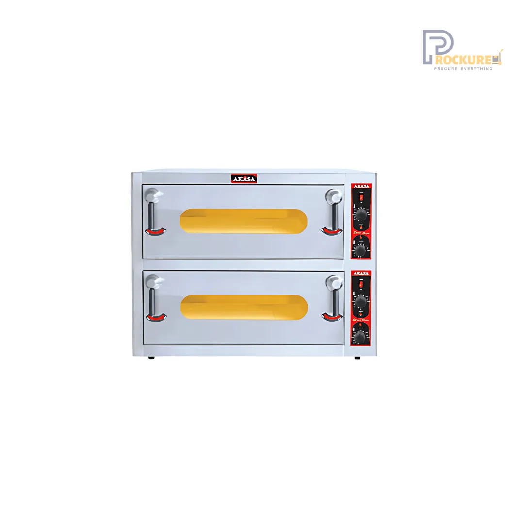 AKASA Double/Triple Deck Electric Pizza Oven, 8000W for Bulk Production (PO90STNDBL)