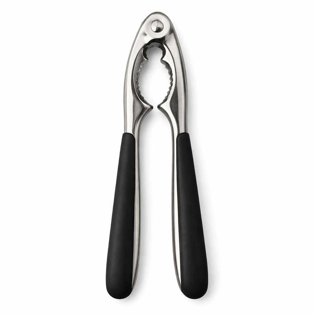 Nut Cracker Black Handle - NTCRKERHDLE, Stainless Steel, Heavy Duty, Non Slip Grip