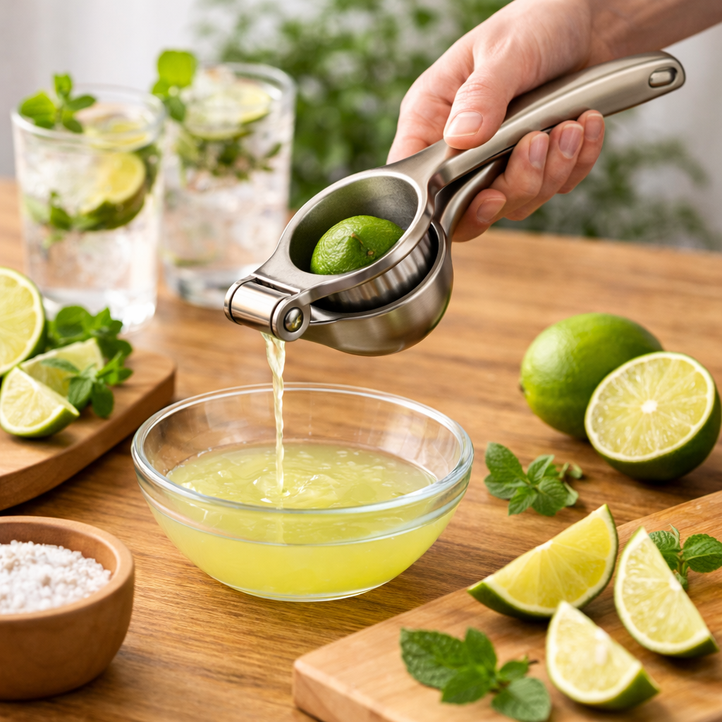 Stainless Steel Lime Squeezer, Heavy Duty Polished Mirror Finish - LMSZER-S.S 2