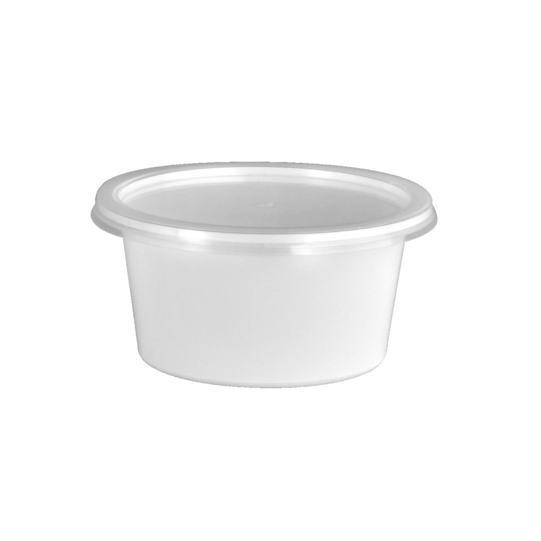 Damati Round Plastic Container with Lid | 600 ml (20 Oz)