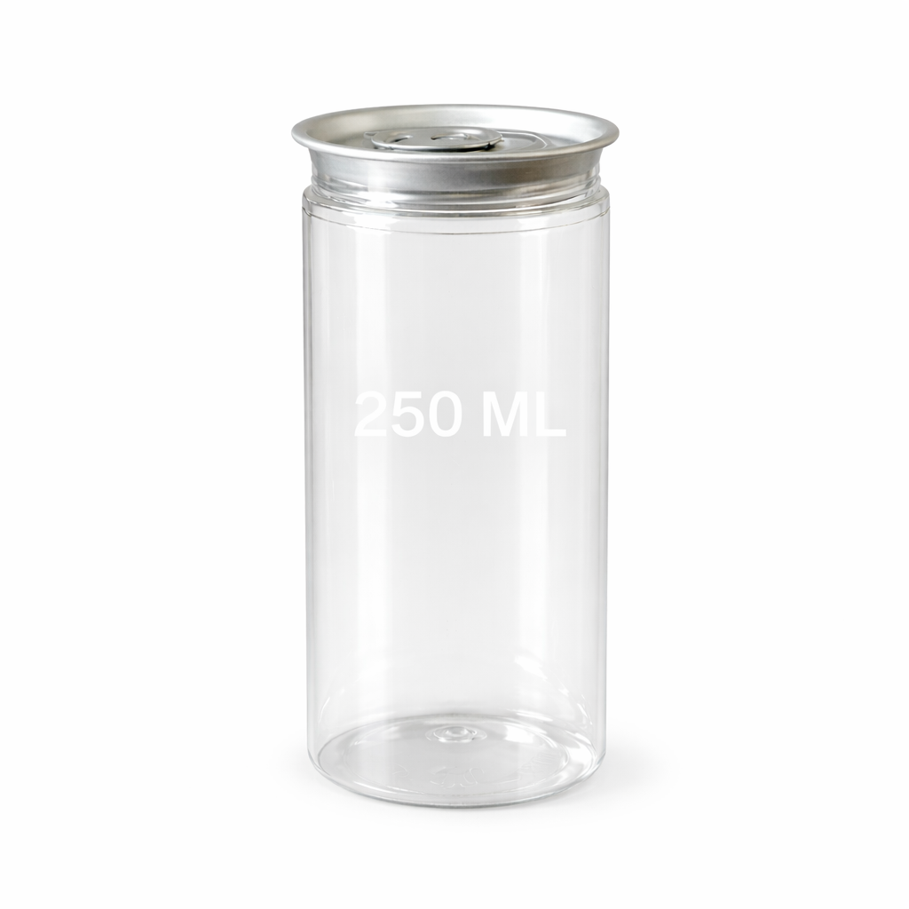 PET Beverage Can with Easy Open Lid 250ml - PSBCAN250