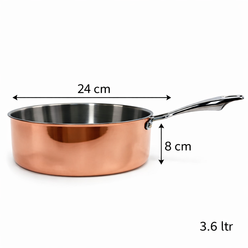 Pradeep Triply Casserole Pot 3.6 Litre with Copper Finish