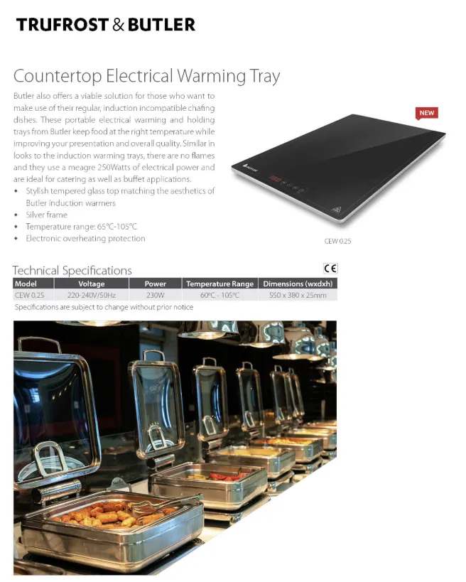 Trufrost & Butler Countertop Electrical Warming Tray Non-Induction 2