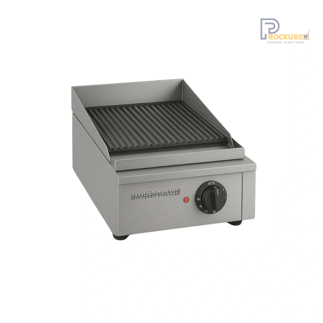 Prockured Basics Grooved Griddle Plate Small – 3kW, 550x450x235mm