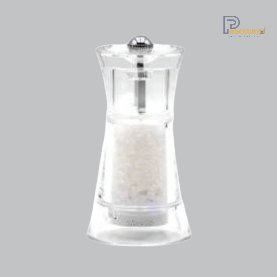 Bisetti Verona Salt Mill 13 cm (Acrylic) | Compact & Clear