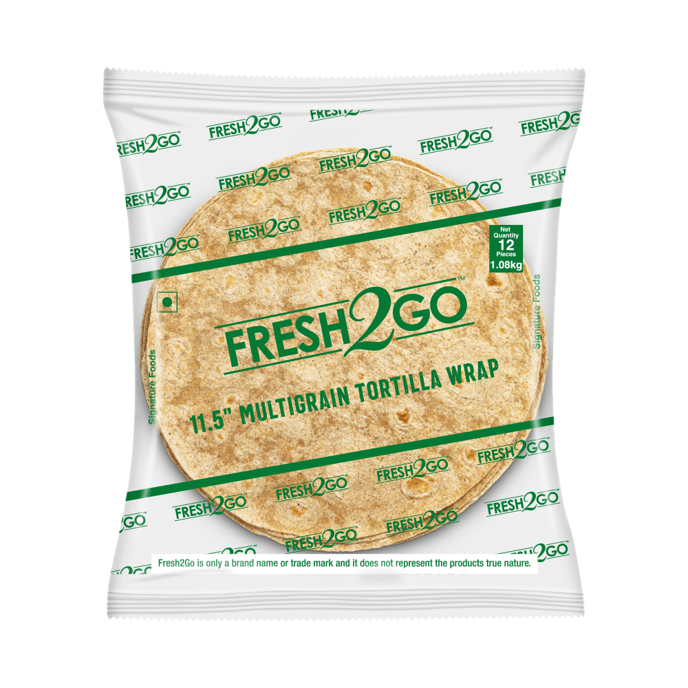 Fresh 2 Go 11.5 Inch Multigrain Tortilla RTC Frozen 1 Kg Pack of 12