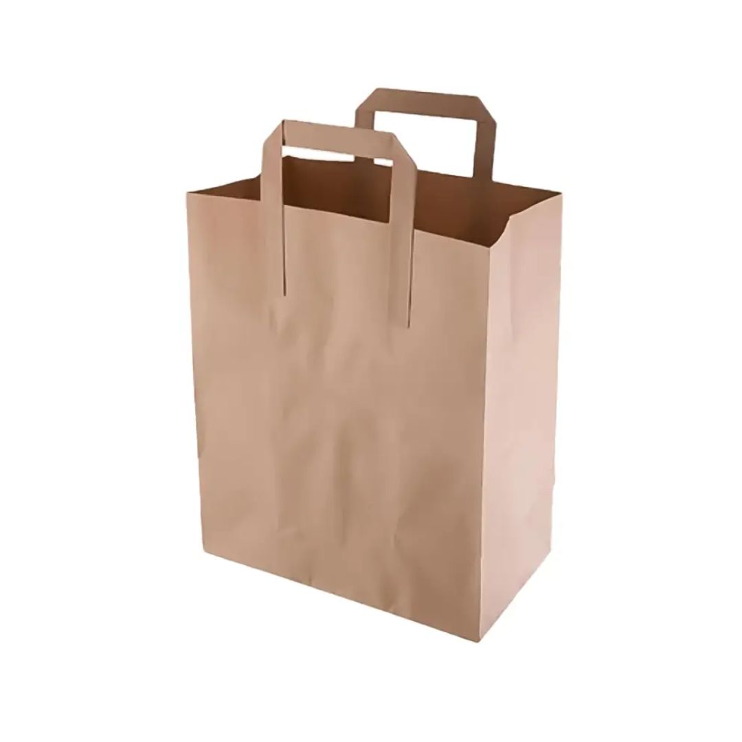 Kraft Brown Square Bottom handle Paper Bag | 29 x 15 x 29.5cm|80 GSM