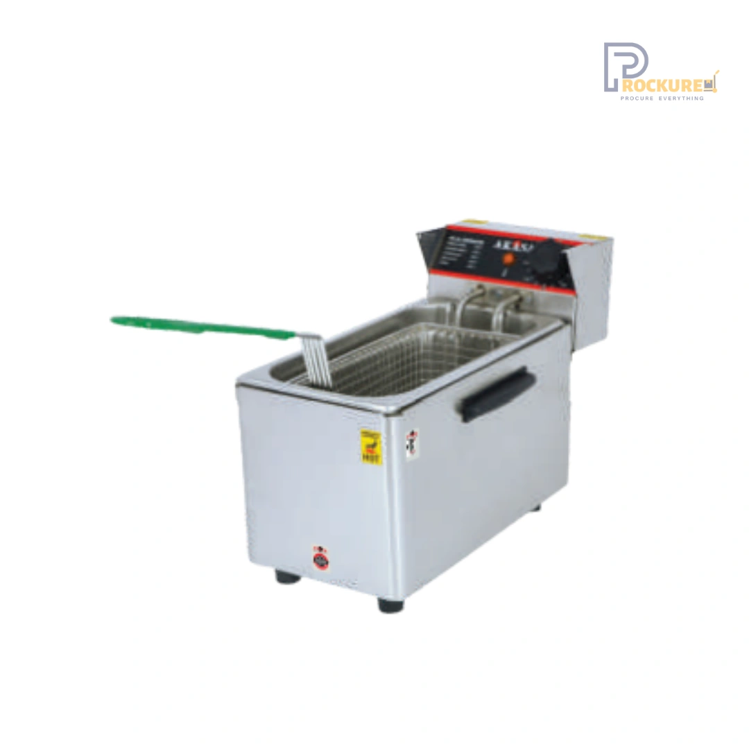 Akasa DF 5L SGL 5L Electric Deep Fryer – 1800W, Stainless Steel, Commercial Fryer