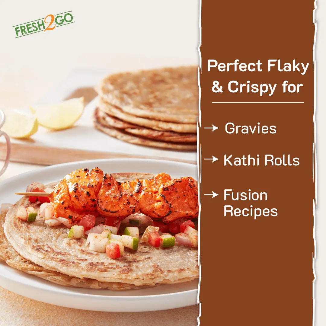Fresh 2 Go 9 Inch Lachha Paratha Frozen 1 Kg Pack of 10 3