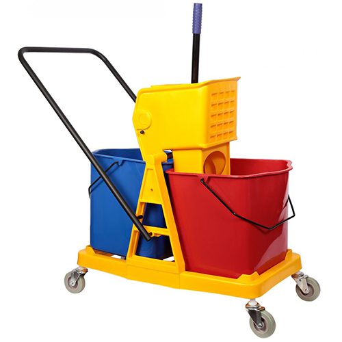Double Bucket Mop Wringer Trolley 46 Litre with Heavy Duty Frame for Commercial Cleaning