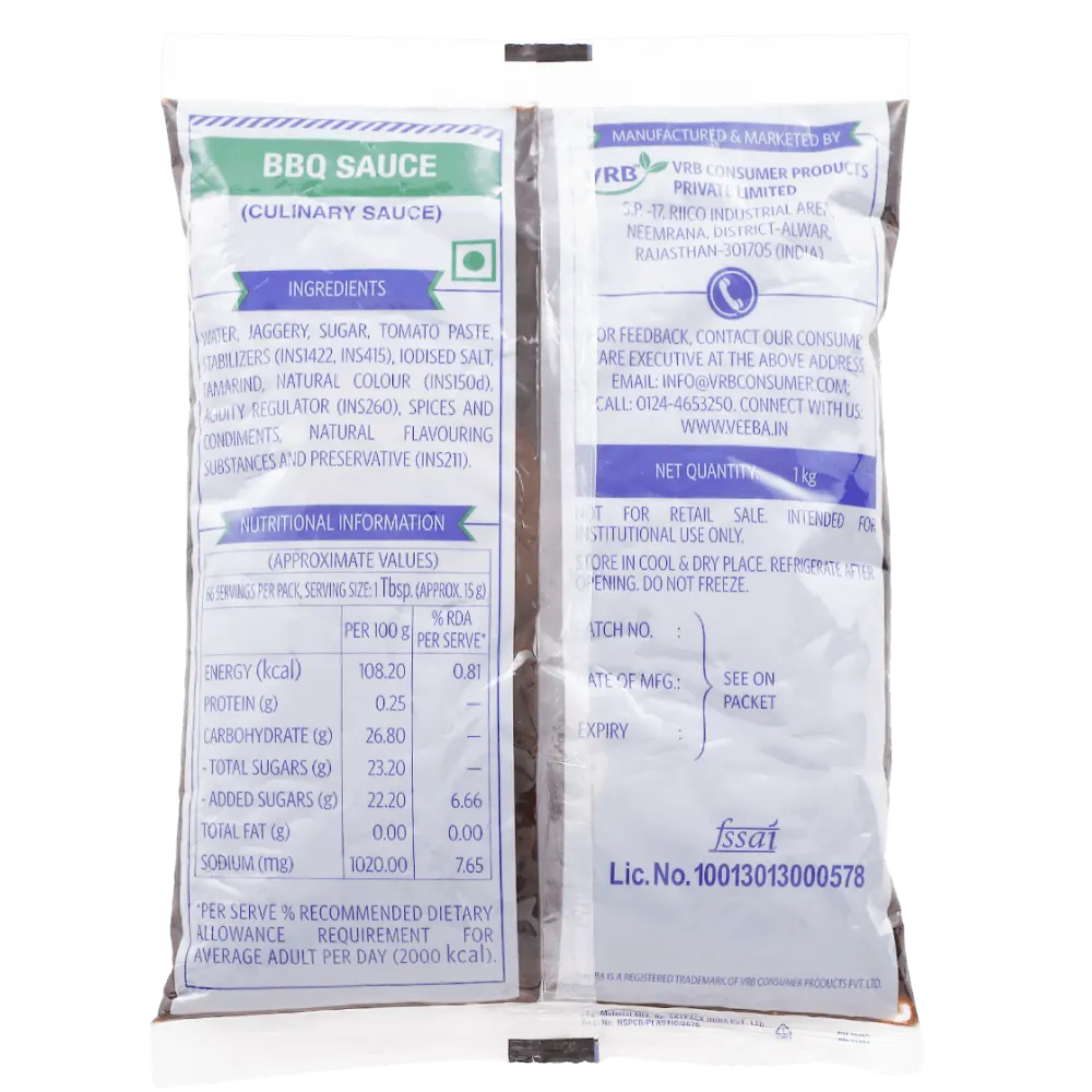 Veeba Barbeque Sauce 1 Kg 2