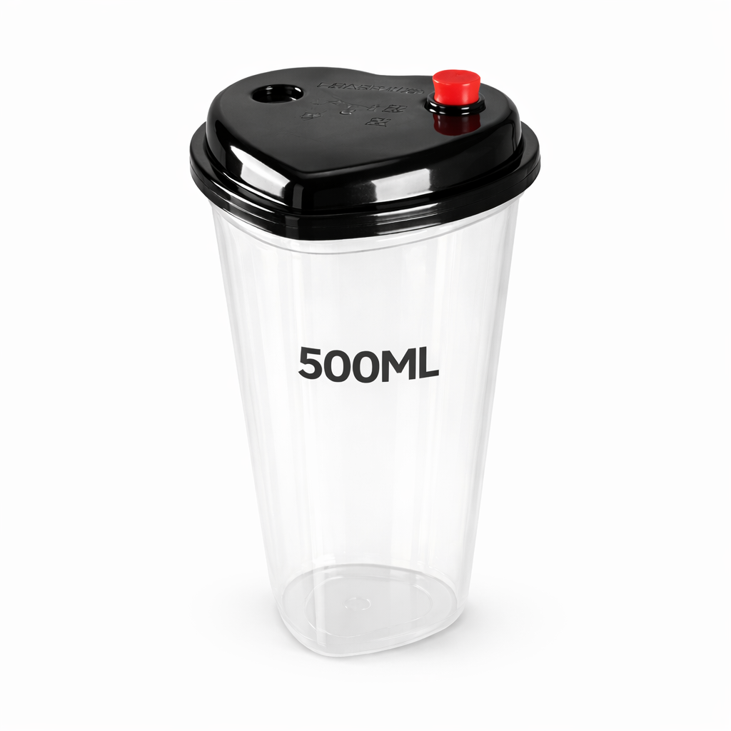 Reusable 500ml Heart Shape Sipper Glass with Lid - HSSGL-500