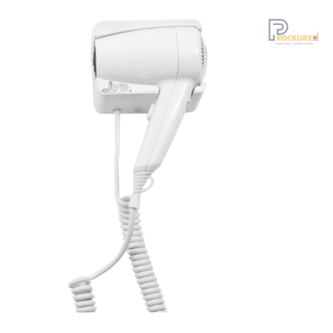 JVD Uno Hair Dryer – Compact White Wall-Mount Dryer with Dual Speed Settings