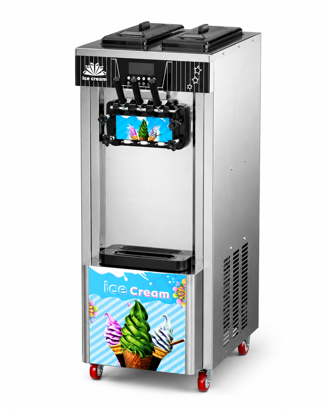 Softy Ice Cream Machine SICS-25 Floor Standing Commercial Soft Serve Machine with 2+1 Flavour Output
