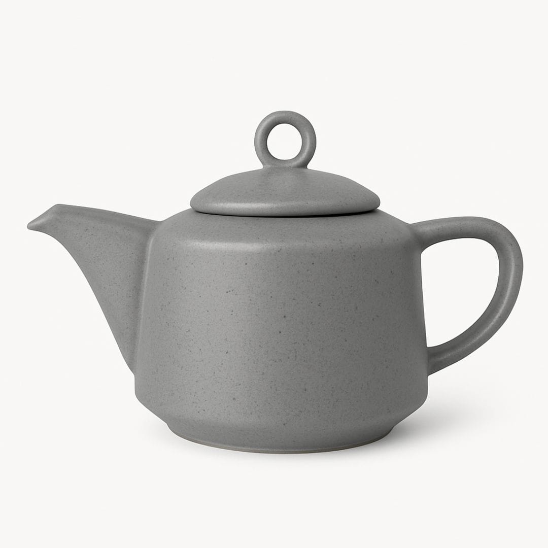 Sanaai Urban Grey Tea Pot - Elegant Porcelain for Hospitality Service (12 Pc Carton)