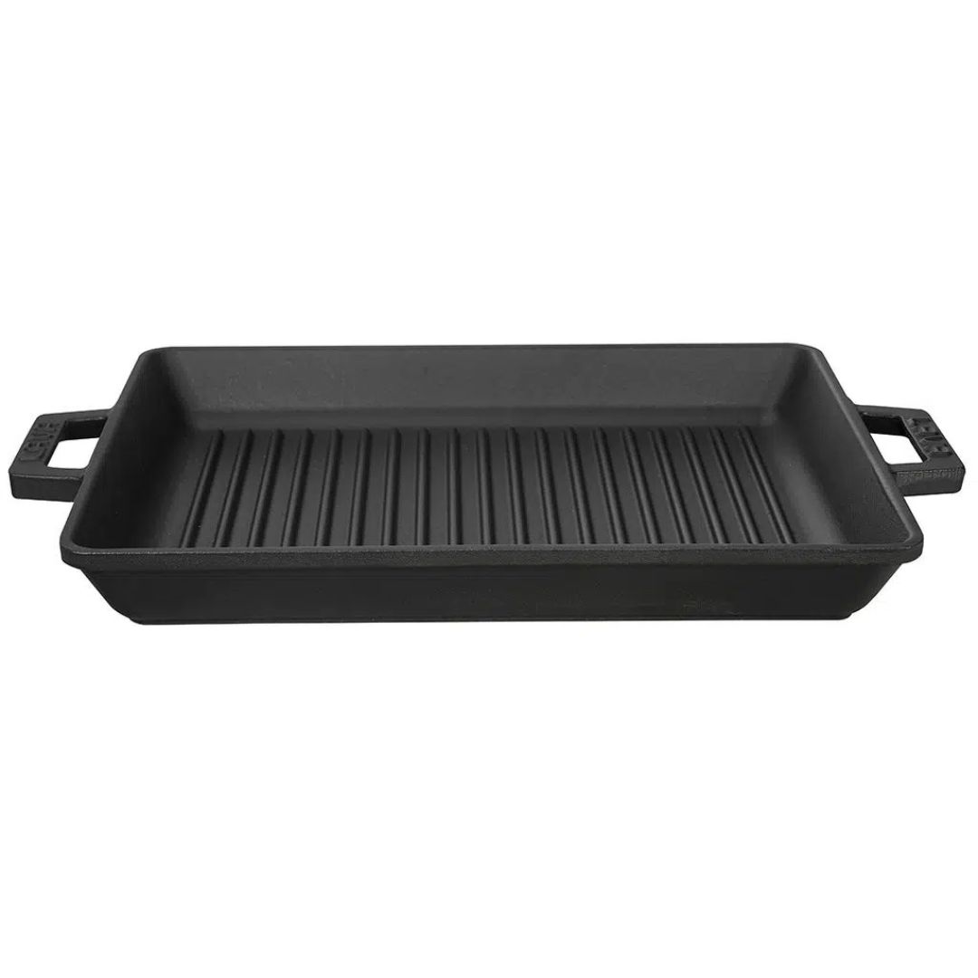 Lava Cast Iron Shallow Pan 26 × 32 cm - Grill Pan Rectangular 26x32