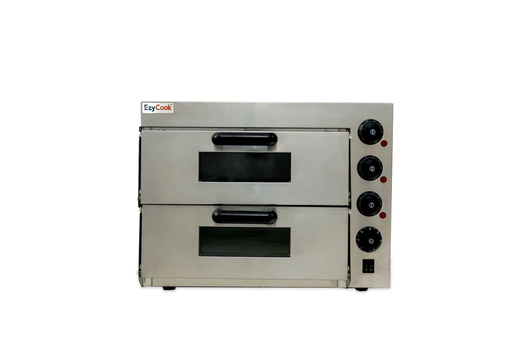 EZYCOOK Electric Pizza Oven PO-408 Double Deck | Stone Baking Surface (16 × 16 Inch)