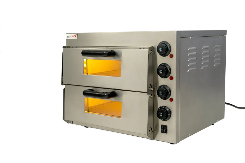 EZYCOOK Electric Pizza Oven PO-408 Double Deck | Stone Baking Surface (16 × 16 Inch) 3