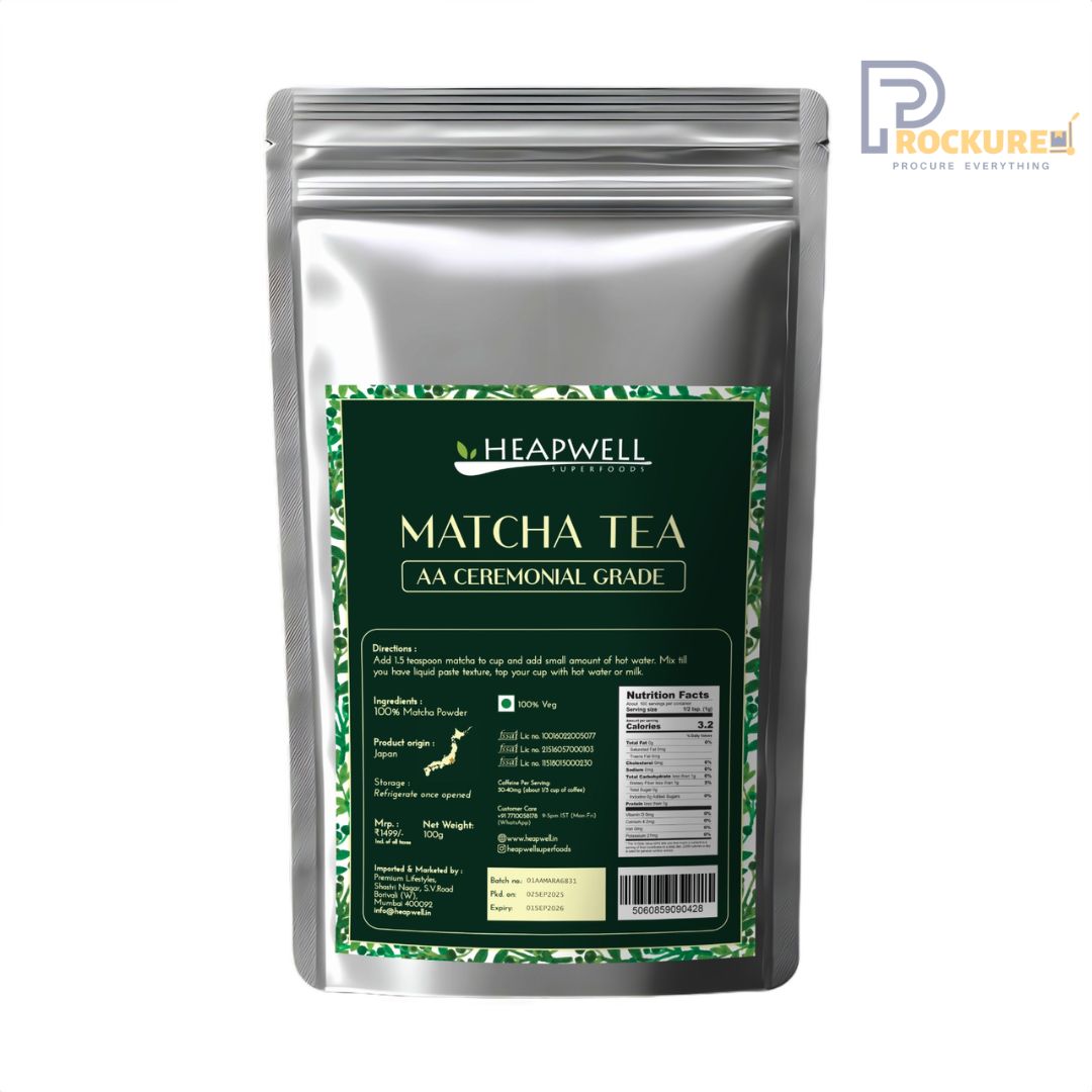 Heapwell AA Ceremonial Grade Matcha Powder, 100g