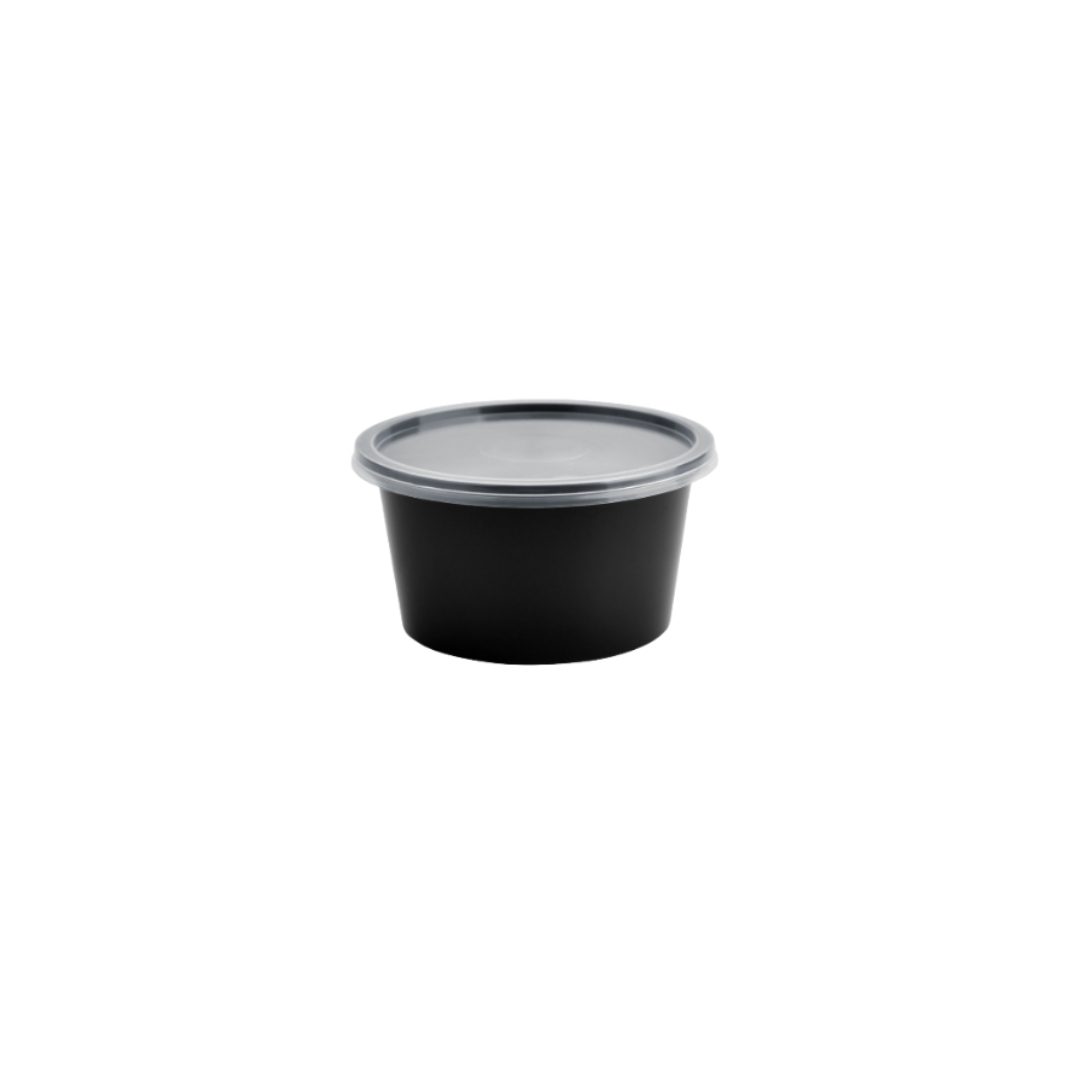 Damati Round Plastic Container with Lid | 500 ml (16 Oz)